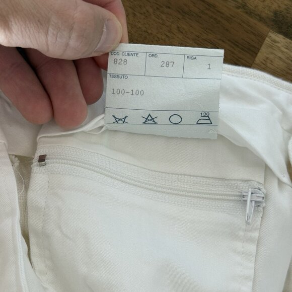 ANDERSON & SHEPPARD Savile Row Chino Shorts - White - Size 32 100% Linen READ - Picture 11 of 16